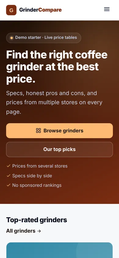 Home page on a phone